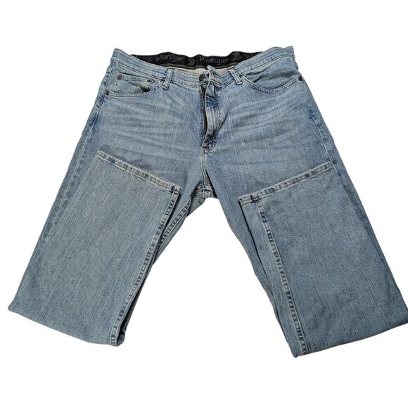 Wrangler Jeans Mens 36x30 Relaxed Fit Carpenter Light Blue Denim Made Mexico - Picture 1 of 8